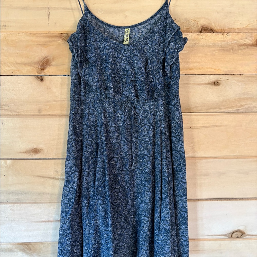 Free People Navy Paisley Maxi Dress
